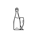 Drinks Chamapgne Bottle & Glass