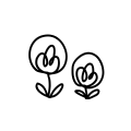 New Baby Baby - Two Cartoon Flowers