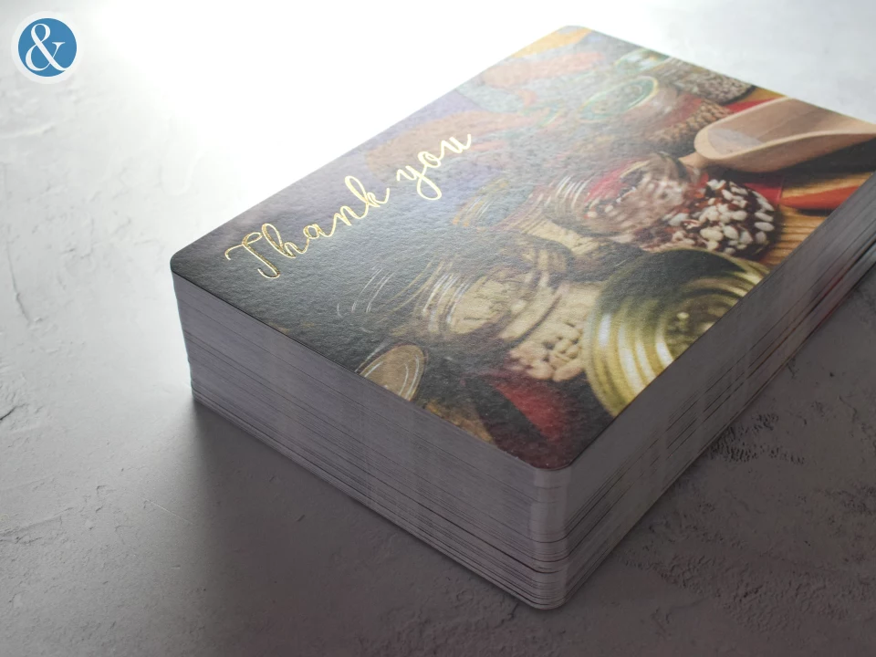 Hot Foil Stamped Thank You Cards | Bespoke Custom Print from Personalsied Stationery