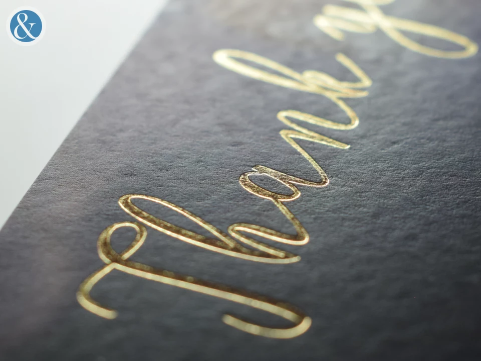 Hot Foil Stamped Thank You Cards | Bespoke Custom Print from Personalsied Stationery