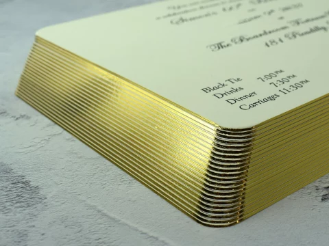 Engraved Duplexed Invitations with Gilt Edge | Bespoke Custom Print from Personalsied Stationery