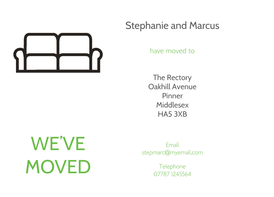 Euston Icon'ish Change of Address Cards | Design, proof and buy online | Personalised Stationery