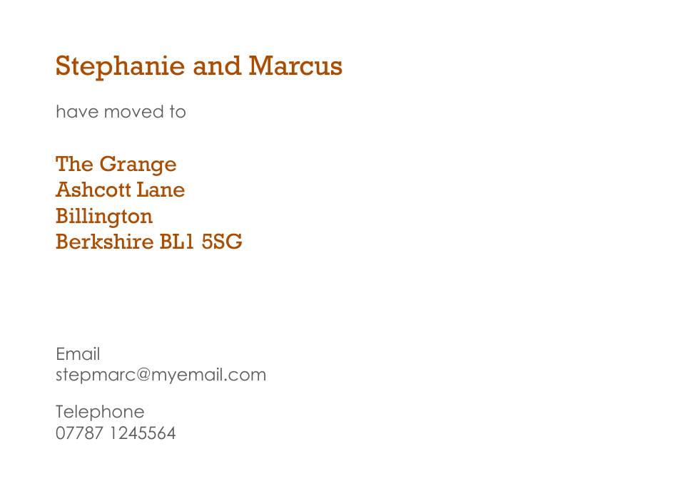 Greenwich Traditional Change of Address Cards | Design, proof and buy online | Personalised Stationery