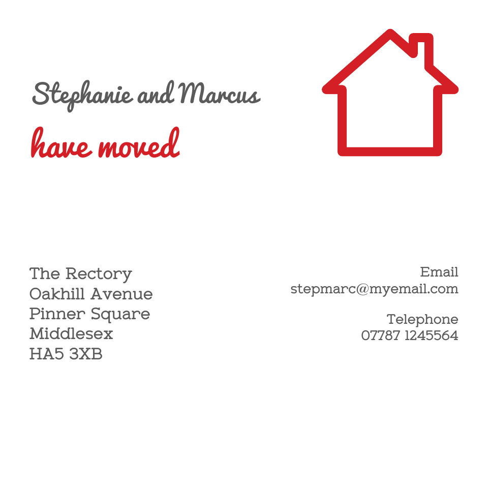 Pinner Square Square Icon'ish Change of Address | Design, proof and buy online | Personalised Stationery