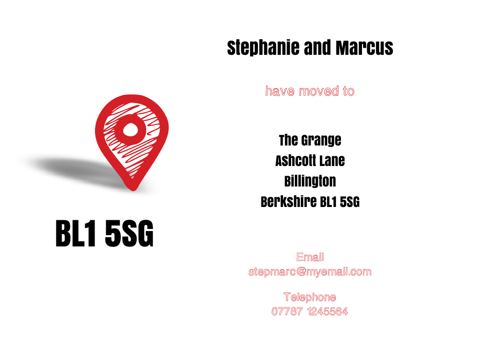 St Giles Icon'ish Change of Address Cards | Design, proof and buy online | Personalised Stationery