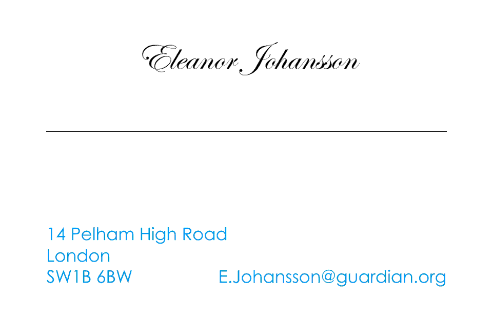 Johansson Kensington | Design, proof and buy online | Personalised Stationery