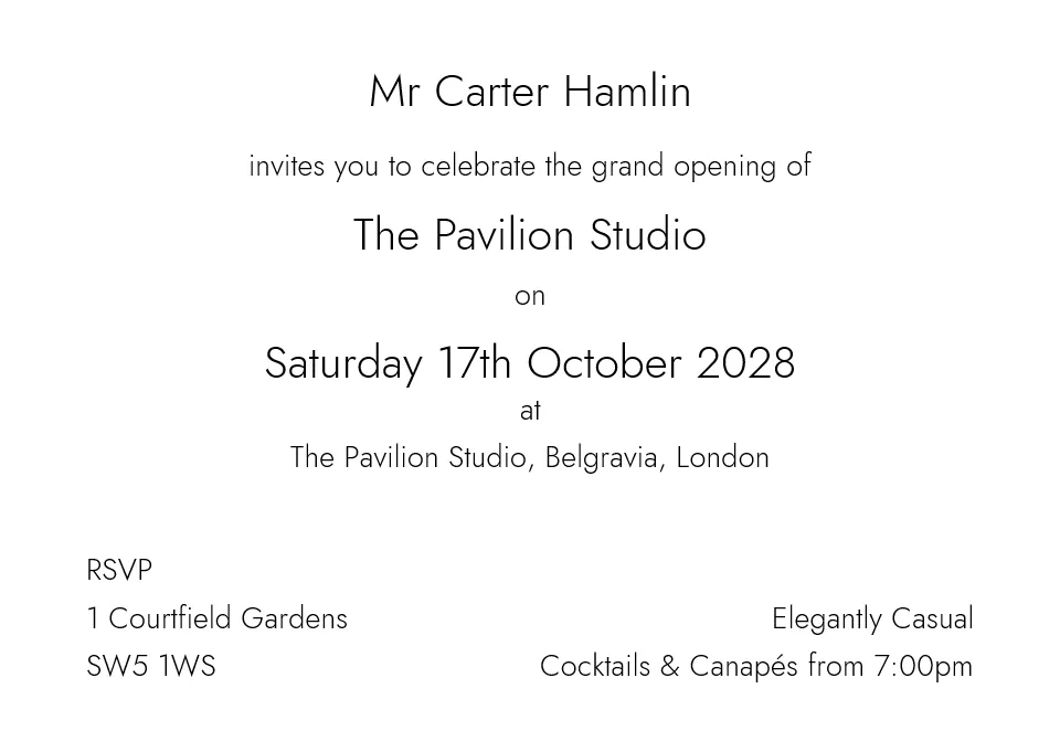 "Belgravia - A6 Invitation Ultra Cards"