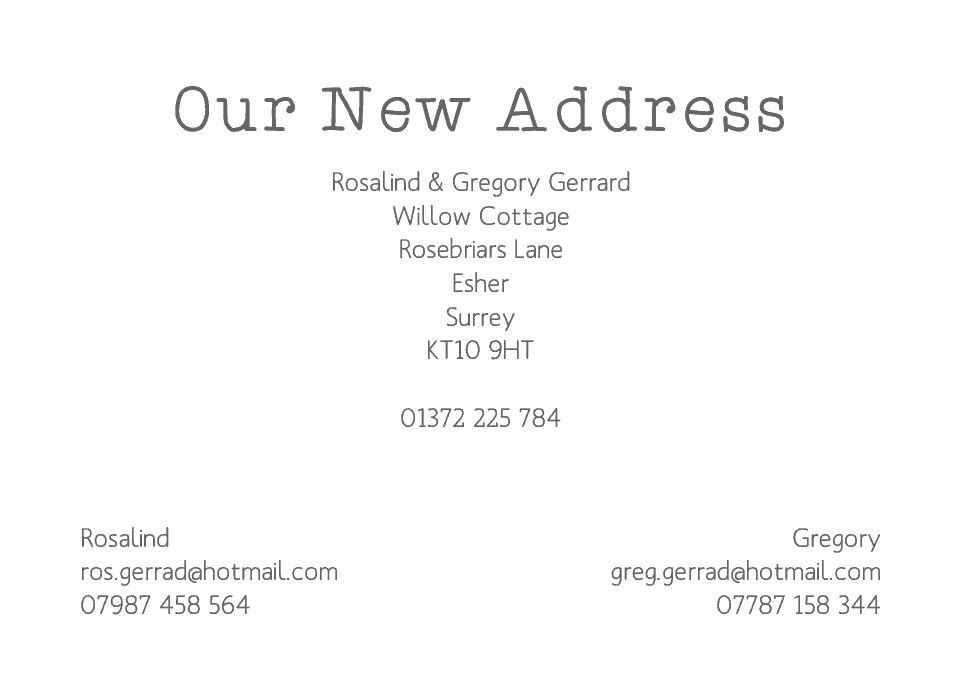 Esher Icon'ish Change of Address Cards | Design, proof and buy online | Personalised Stationery