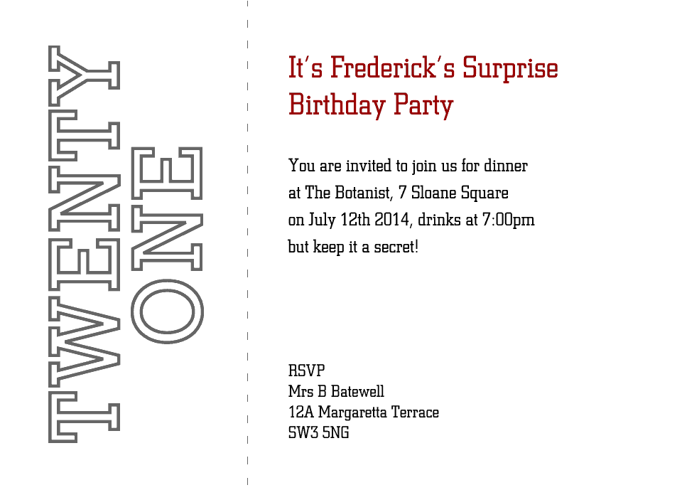 Personalised Stationery : A6 Birthday Party Invites : Frederick