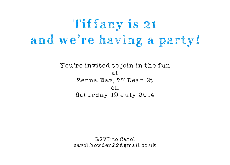 Tiffany A6 Birthday Party Invites | Design, proof and buy online | Personalised Stationery