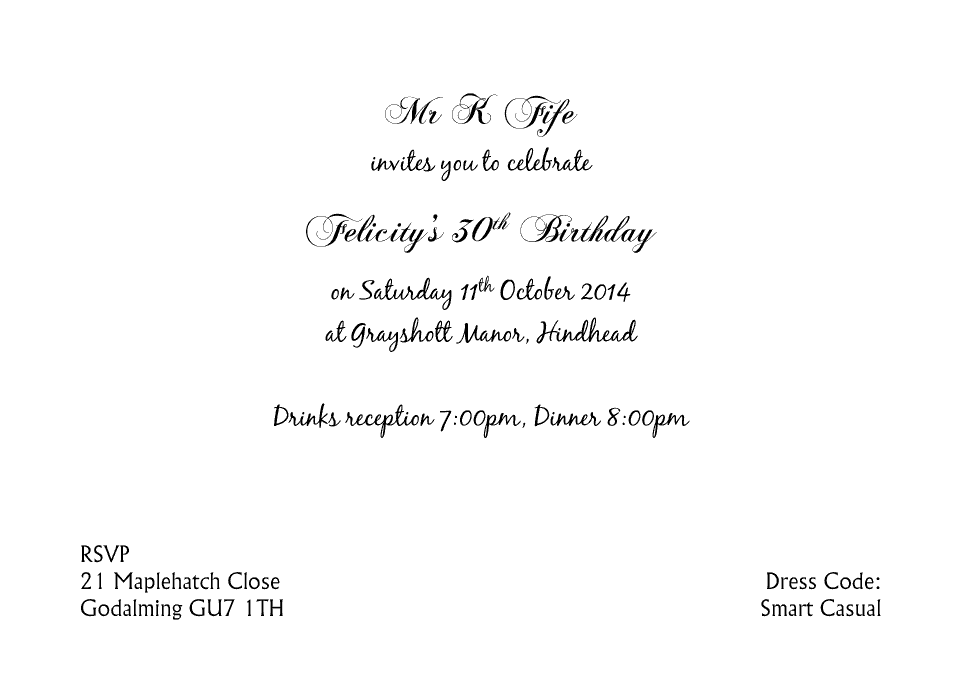 Felicity A6 Birthday Party Invites | Design, proof and buy online | Personalised Stationery