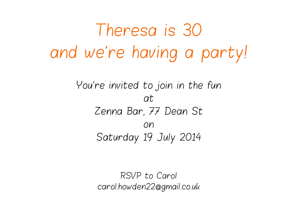 Theresa A6 Birthday Party Invites | Design, proof and buy online | Personalised Stationery