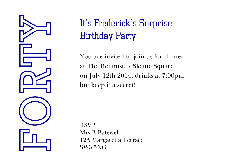 Personalised Stationery : A6 Birthday Party Invites : Frederick