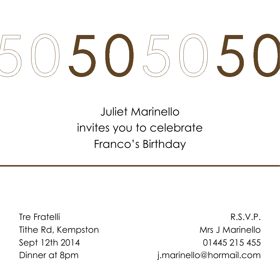 Personalised Stationery : 120mm Square Birthday Party Invites : Franco
