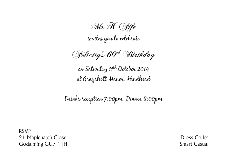 Personalised Stationery : A6 Birthday Party Invites : Felicity