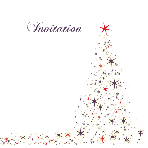 Star Tree 120mm Square Folded Invites | Design, proof and buy online | Personalised Stationery