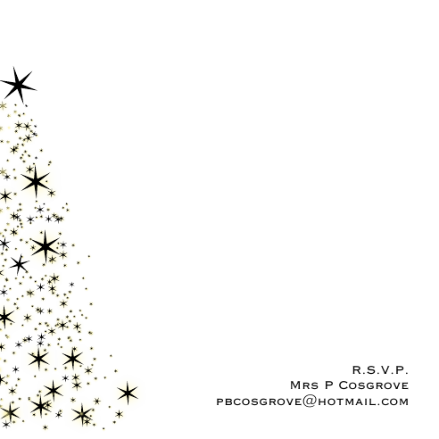 Star Tree 120mm Square Folded Invites | Design, proof and buy online | Personalised Stationery