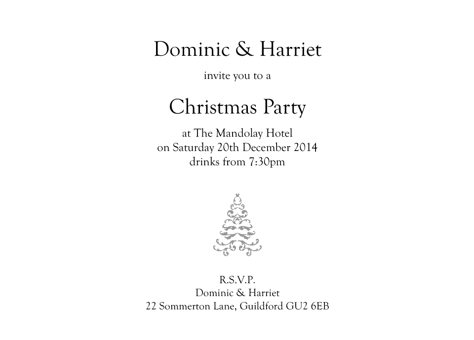 Spruce Tree A6 Double Sided Invites | Design, proof and buy online | Personalised Stationery