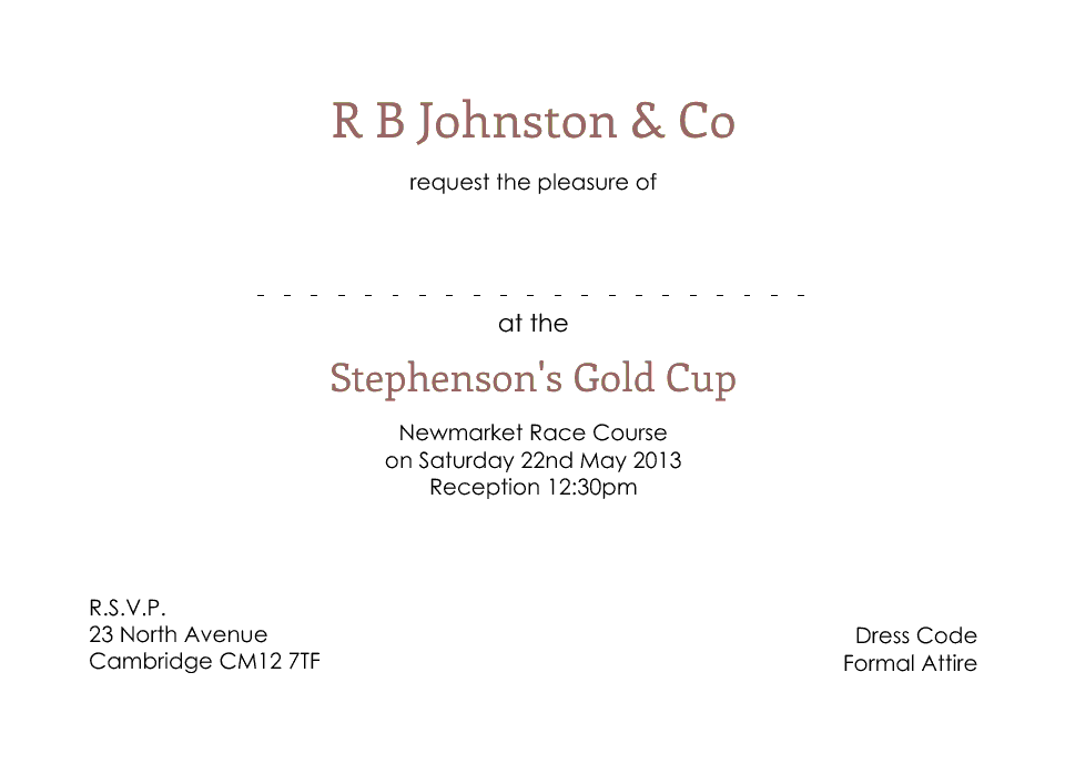 Personalised Stationery : A6 Invitation Cards : Johnston