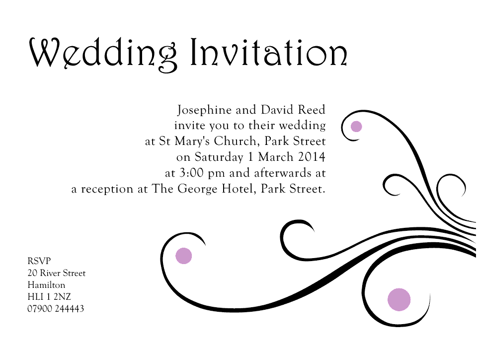 Personalised Stationery : A6 Invitations : Reed