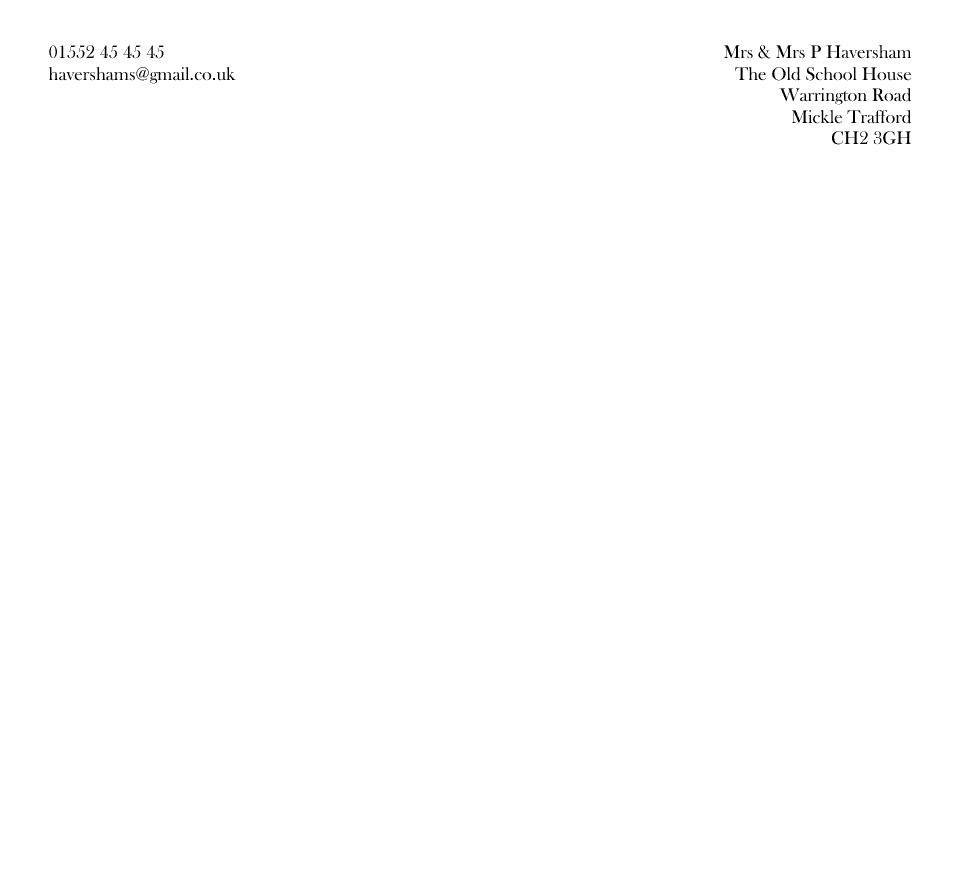 Personalised Stationery : 2/3 A4 Letterhead Wove : Exton