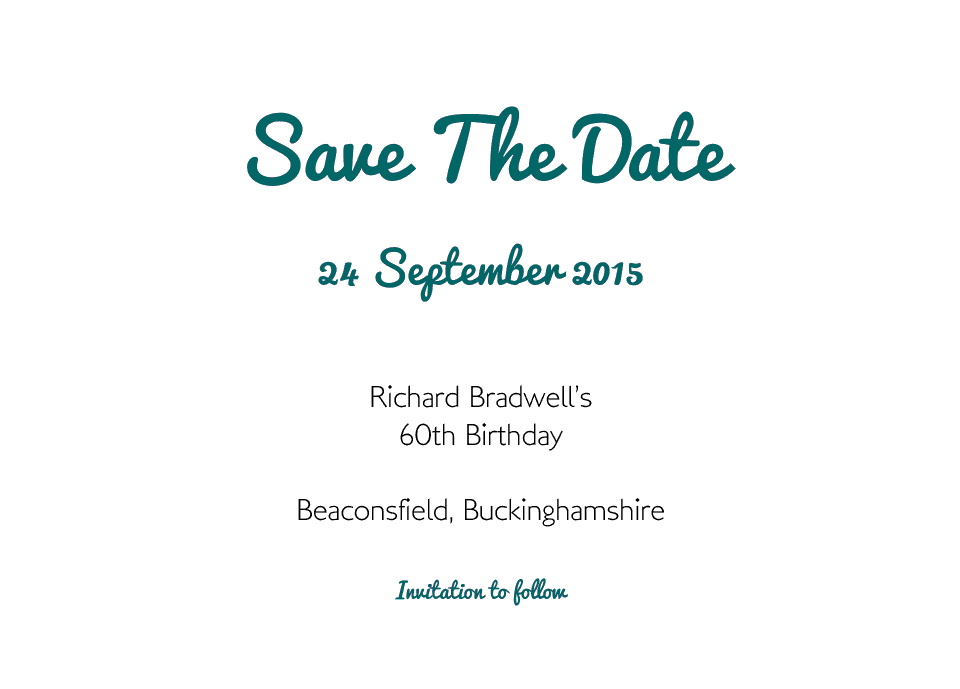 Personalised Stationery : A6 Save the Date Cards : Beaconsfield