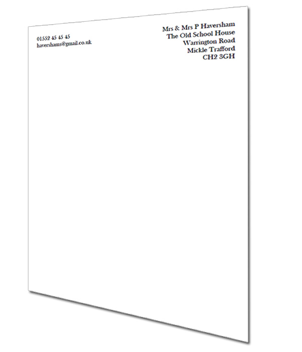 Personalised Letterhead Writing Paper from Personalised Stationery