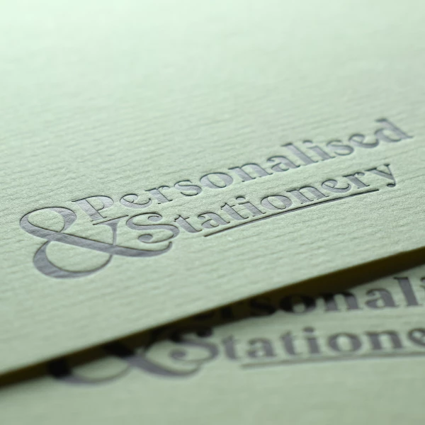 "Design and buy your personalised A5 Letterhead Textured Laid Hot Foil from Personalsied Stationery. Suppliers of luxurious personalised social stationery since 2003."