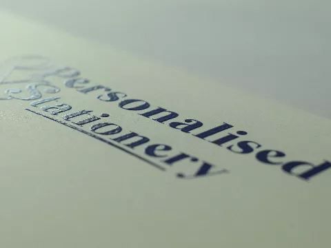 Engraved Embossed Stationery - Personalised Engraved Raised Printed Stationery